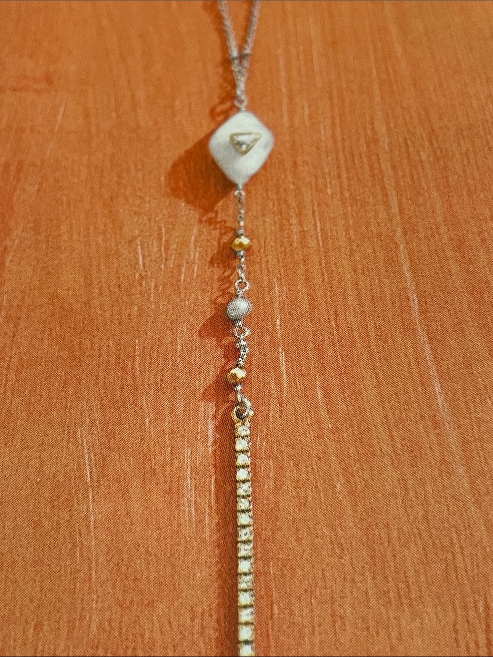 Silpada Sterling Silver, Pearl & Brass Y-Necklace